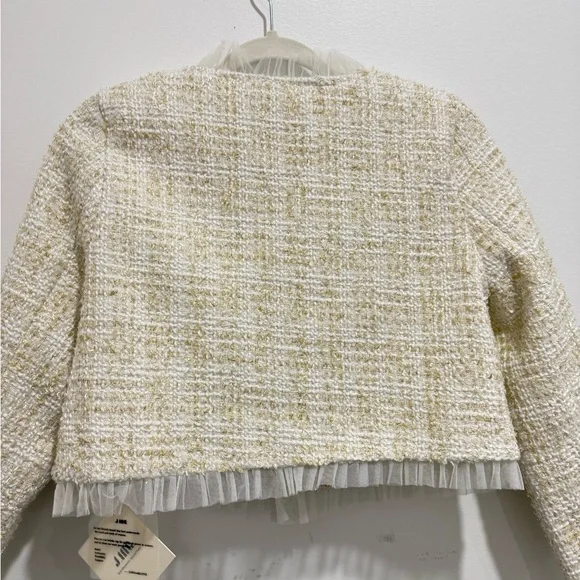 Cream Tweed Jacket with Ruffle Details - Picture 12 of 12